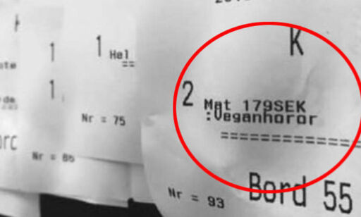 Kvitteringen avslører kjøkkensjefens hån av gjestene: «Veganhorer»