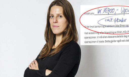 - Det er unødvendig. Men om du virkelig ønsker det, kan vi fettsuge deg for 37 900 kroner