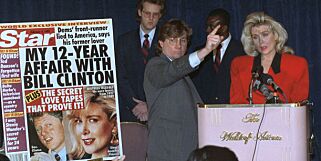 Trump truer med å plassere Bill Clintons påståtte elskerinne på første rad