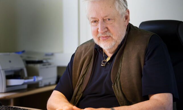 Stockholm 20120608 - Leif GW Persson i hans tjänsterum på Polishögskolan i Stockholm. 1991 utnämndes han till professor i "kriminologi med särskild inriktning på polisiära metoder och problem" vid Rikspolisstyrelsen.
Foto: Jonas Lemberg / Dagbladet