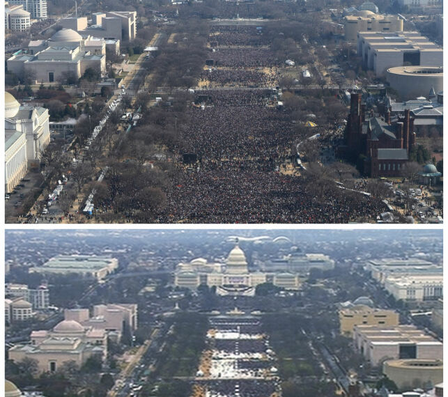 Trump ba om bevis på at han hadde flere publikummere enn Obama. Nå har han fått dem