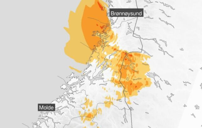 Ekstremværet Cora rammer Midt-Norge