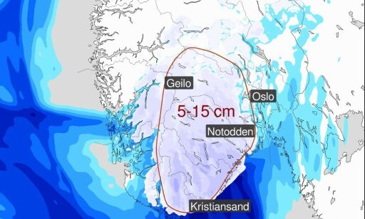 Varsler snøkaos på Østlandet - kan komme 15 cm!